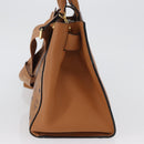 MCM Vicetos Logogram Hand Bag PVC Leather 2way Brown Gold Auth ki6452-3
