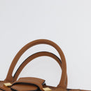 MCM Vicetos Logogram Hand Bag PVC Leather 2way Brown Gold Auth ki6452-14