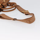 MCM Vicetos Logogram Hand Bag PVC Leather 2way Brown Gold Auth ki6452-8