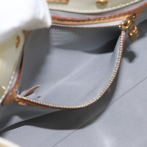 LOUIS VUITTON Monogram Vernis Reade PM Hand Bag Perle M91336 LV Auth ki6453
