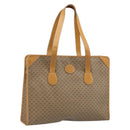 GUCCI Micro GG Supreme Tote Bag PVC Beige Gold Auth ki6459-1