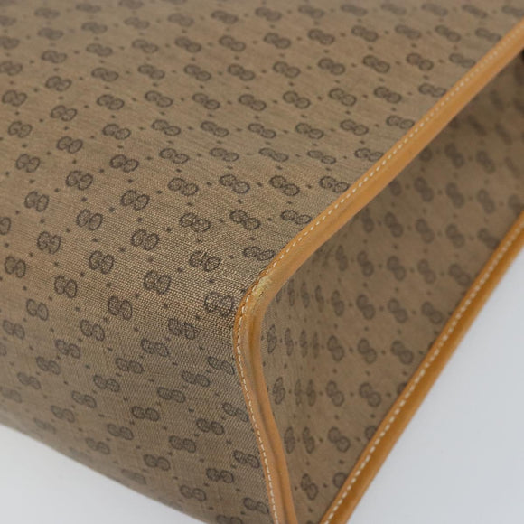 GUCCI Micro GG Supreme Tote Bag PVC Beige Gold Auth ki6459
