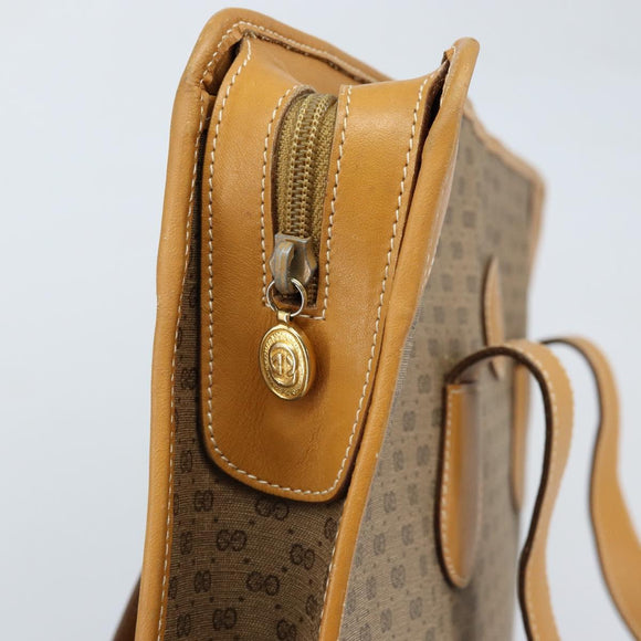 GUCCI Micro GG Supreme Tote Bag PVC Beige Gold Auth ki6459