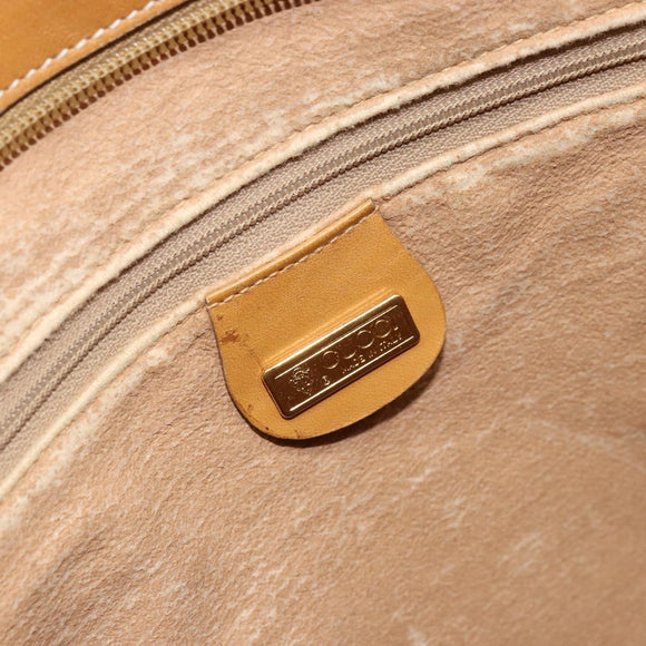 GUCCI Micro GG Supreme Tote Bag PVC Beige Gold Auth ki6459