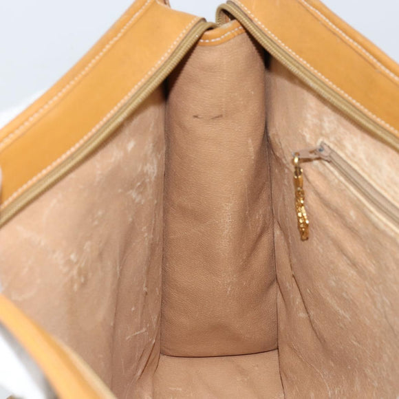 GUCCI Micro GG Supreme Tote Bag PVC Beige Gold Auth ki6459