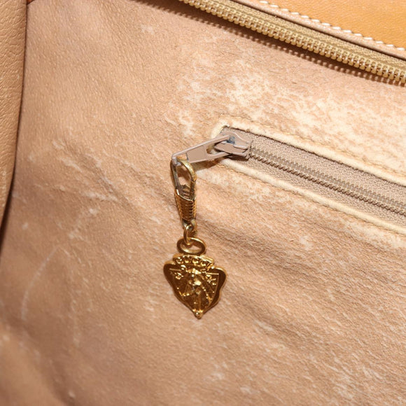 GUCCI Micro GG Supreme Tote Bag PVC Beige Gold Auth ki6459