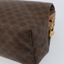 CELINE Macadam Canvas Pouch PVC Leather Brown Gold Auth ki6463-15