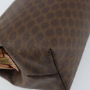 CELINE Macadam Canvas Pouch PVC Leather Brown Gold Auth ki6463-16