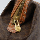 CELINE Macadam Canvas Pouch PVC Leather Brown Gold Auth ki6463-9