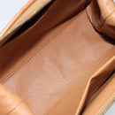 CELINE Macadam Canvas Pouch PVC Leather Brown Gold Auth ki6463-11