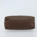 CELINE Macadam Canvas Pouch PVC Leather Brown Gold Auth ki6463-6