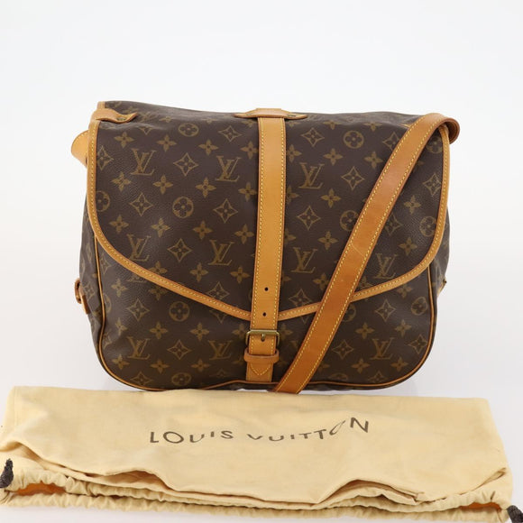 LOUIS VUITTON Monogram Saumur 35 Shoulder Bag M42254 LV Auth ki6465