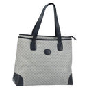 GUCCI Micro GG Supreme Tote Bag PVC Navy Gold Auth ki6466-1