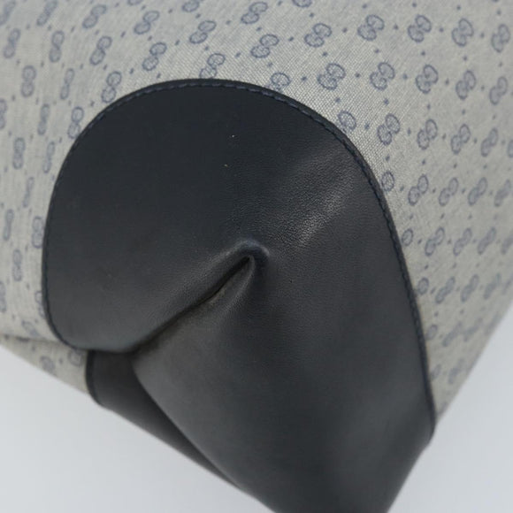 GUCCI Micro GG Supreme Tote Bag PVC Navy Gold Auth ki6466