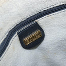 GUCCI Micro GG Supreme Tote Bag PVC Navy Gold Auth ki6466-20