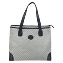 GUCCI Micro GG Supreme Tote Bag PVC Navy Gold Auth ki6466-13
