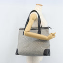 GUCCI Micro GG Supreme Tote Bag PVC Navy Gold Auth ki6466-24