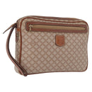 CELINE Macadam Canvas Clutch Bag PVC Leather Beige Gold Auth ki6467-1