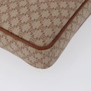 CELINE Macadam Canvas Clutch Bag PVC Leather Beige Gold Auth ki6467-15