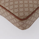 CELINE Macadam Canvas Clutch Bag PVC Leather Beige Gold Auth ki6467-17