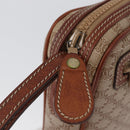 CELINE Macadam Canvas Clutch Bag PVC Leather Beige Gold Auth ki6467-8