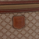 CELINE Macadam Canvas Clutch Bag PVC Leather Beige Gold Auth ki6467-20