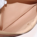 CELINE Macadam Canvas Clutch Bag PVC Leather Beige Gold Auth ki6467-24