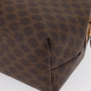 CELINE Macadam Canvas Pouch PVC Leather Brown Gold Auth ki6473-16
