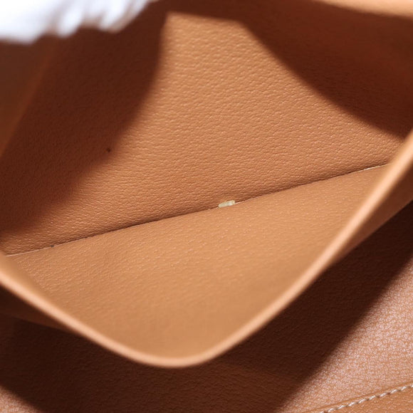 CELINE Macadam Canvas Pouch PVC Leather Brown Gold Auth ki6473