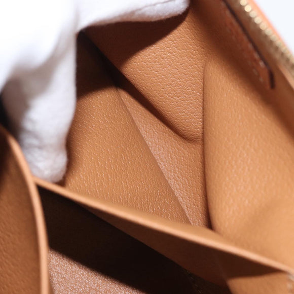 CELINE Macadam Canvas Pouch PVC Leather Brown Gold Auth ki6473