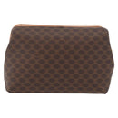 CELINE Macadam Canvas Pouch PVC Leather Brown Gold Auth ki6473-2