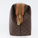 CELINE Macadam Canvas Pouch PVC Leather Brown Gold Auth ki6473-4