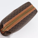 CELINE Macadam Canvas Pouch PVC Leather Brown Gold Auth ki6473-5