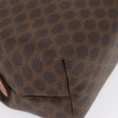 CELINE Macadam Canvas Pouch PVC Leather Brown Gold Auth ki6473-7