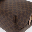 CELINE Macadam Canvas Pouch PVC Leather Brown Gold Auth ki6473-14