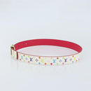 LOUIS VUITTON Monogram Multicolor Ceinture Carre Gürtel Weiß LV Auth ki6477-3