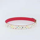 LOUIS VUITTON Monogram Multicolor Ceinture Carre Gürtel Weiß LV Auth ki6477-4
