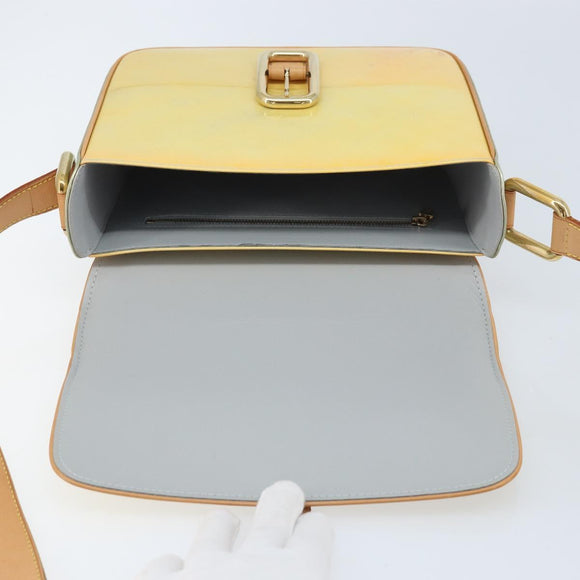 LOUIS VUITTON Monogram Vernis Christie GM Shoulder Bag Gris M91148 Auth ki6480