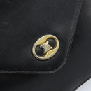 CELINE Shoulder Bag Leather Black Gold Auth ki6485-17