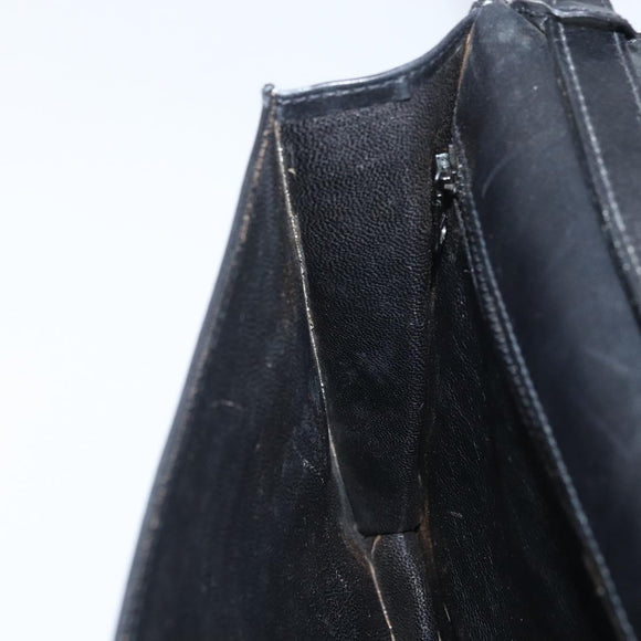 CELINE Shoulder Bag Leather Black Gold Auth ki6485