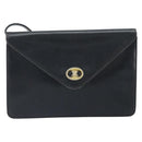 CELINE Shoulder Bag Leather Black Gold Auth ki6485-13