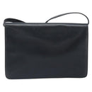 CELINE Shoulder Bag Leather Black Gold Auth ki6485-2