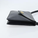 CELINE Shoulder Bag Leather Black Gold Auth ki6485-3