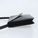 CELINE Shoulder Bag Leather Black Gold Auth ki6485-4