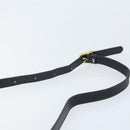 CELINE Shoulder Bag Leather Black Gold Auth ki6485-8