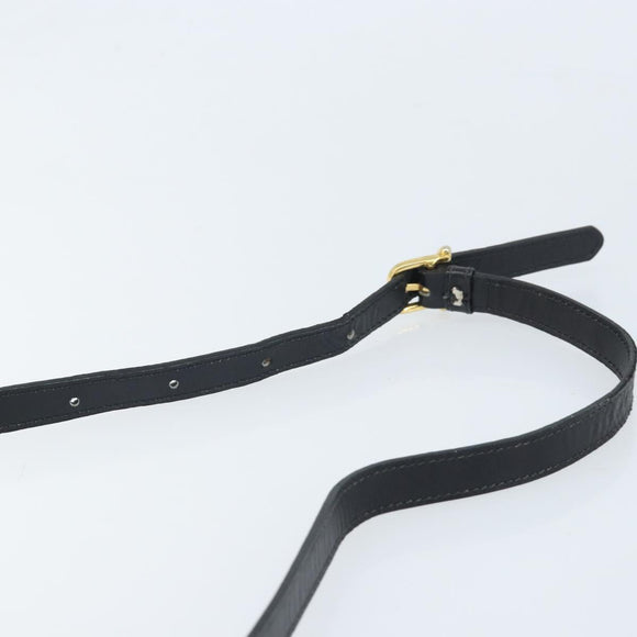 CELINE Shoulder Bag Leather Black Gold Auth ki6485