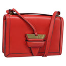 LOEWE Shoulder Bag Leather Red Gold Auth ki6486-1
