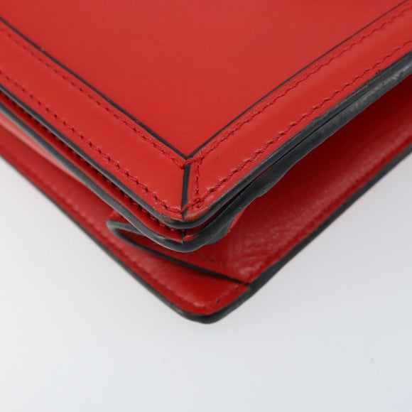 LOEWE Shoulder Bag Leather Red Gold Auth ki6486