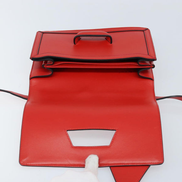 LOEWE Shoulder Bag Leather Red Gold Auth ki6486