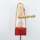 LOEWE Shoulder Bag Leather Red Gold Auth ki6486-24